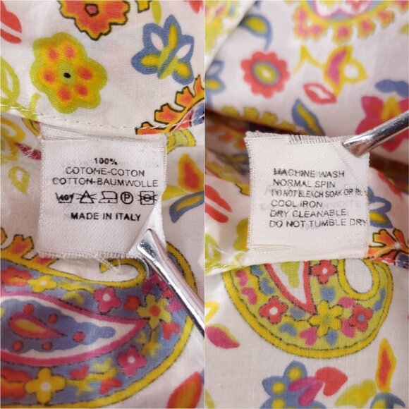 ETRO Milano Womens Size 40 US Small Paisley LS Button Up Shirt Made in Italy - Picture 11 of 14